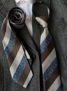 复古高级感棕色提花领带男商务正装衬衫百搭文艺婚礼新郎红色英伦