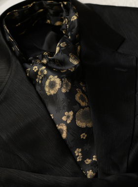 韩版男士领带巾英伦复古西装丝巾衬衫领口巾商务围脖围巾薄款休闲