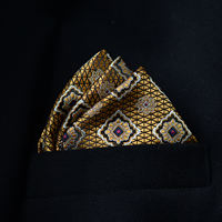 Fashionable patterned pocket handkerchief, retro square handkerchief, men's suit pocket decoration handkerchief, party dress chest scarf, trendy style thumbnail 5