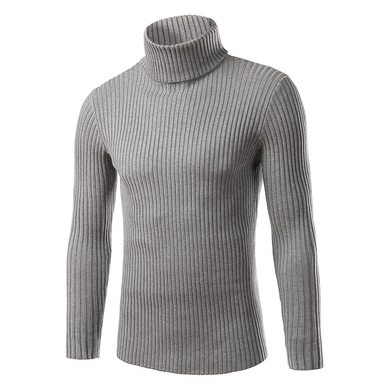 毛衣打底衫Korean Slim Mens Turtleneck Pullover Thin Sweater