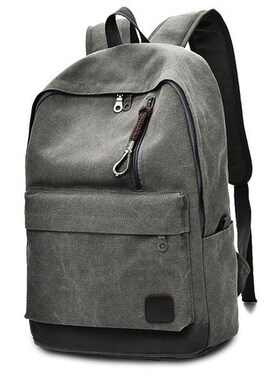 men canvas Backpack boys travel bags student laptop bag