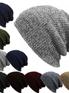 Men Warm Beanie Hat Winter Knitting Wool Hats for Uni Cap