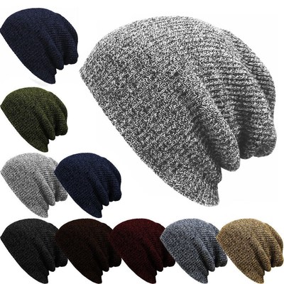 Men Warm Beanie Hat Winter Knitting Wool Hats for Uni Cap
