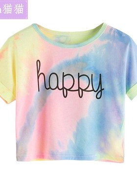 Feitong camisa feminina Summer Women Tee Shirts Gradient top