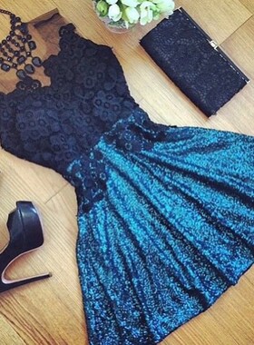 Ladies Lace Dress Backless sleeveless short dresses women