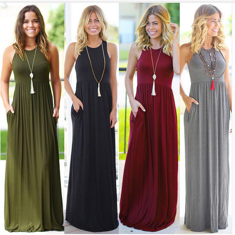 women summer dress casual Long maxi  Dress  Beach Sundress