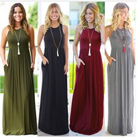 Women Summer Dress Casual Long Maxi Dress Beach Sundress