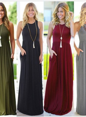 women summer dress casual Long maxi  Dress  Beach Sundress