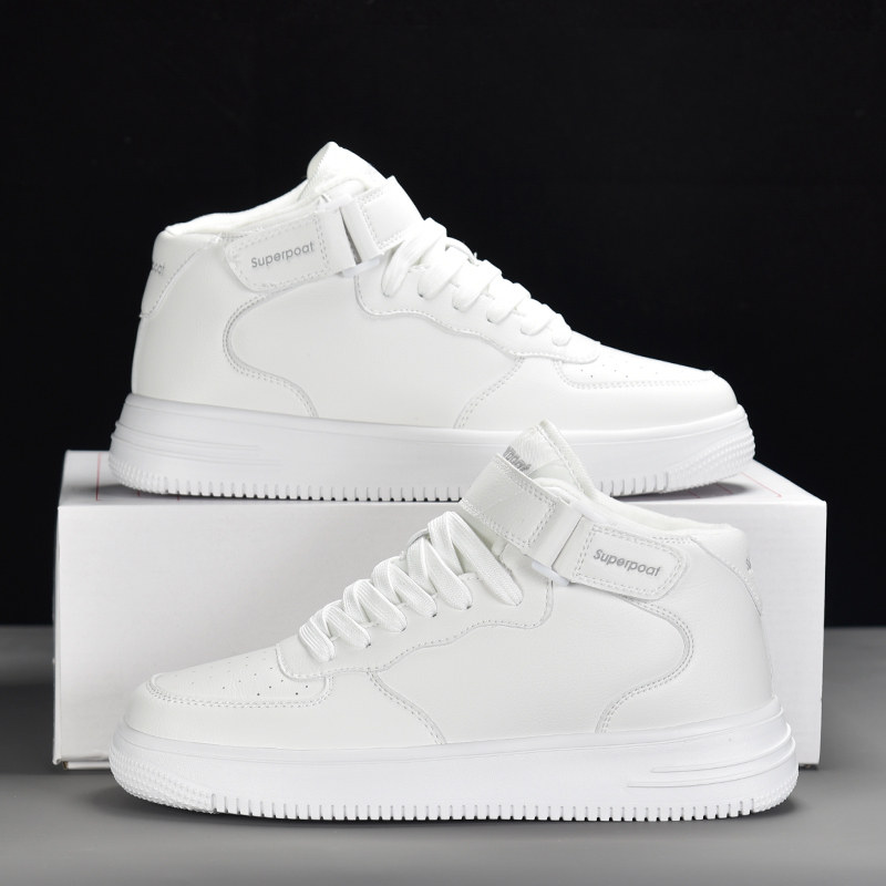 高帮男鞋休闲鞋春季新款百搭潮流学生板鞋轻便软底运动小白鞋男女,流行男鞋,休闲板鞋,淘宝优惠券,粉丝福利购,淘宝优惠卷