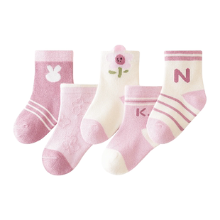 婴儿袜子秋冬A类纯棉童袜卡通男女中筒袜无骨松口新生儿宝宝袜子