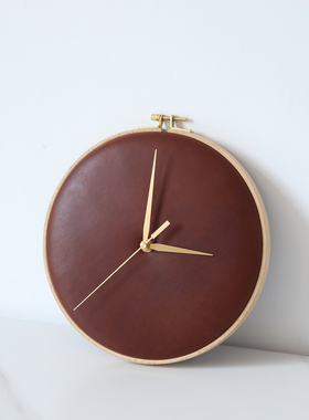 客厅钟表真皮家用日式