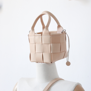 迷你编织包斜挎包手提包女单肩包 帆布遇上皮革