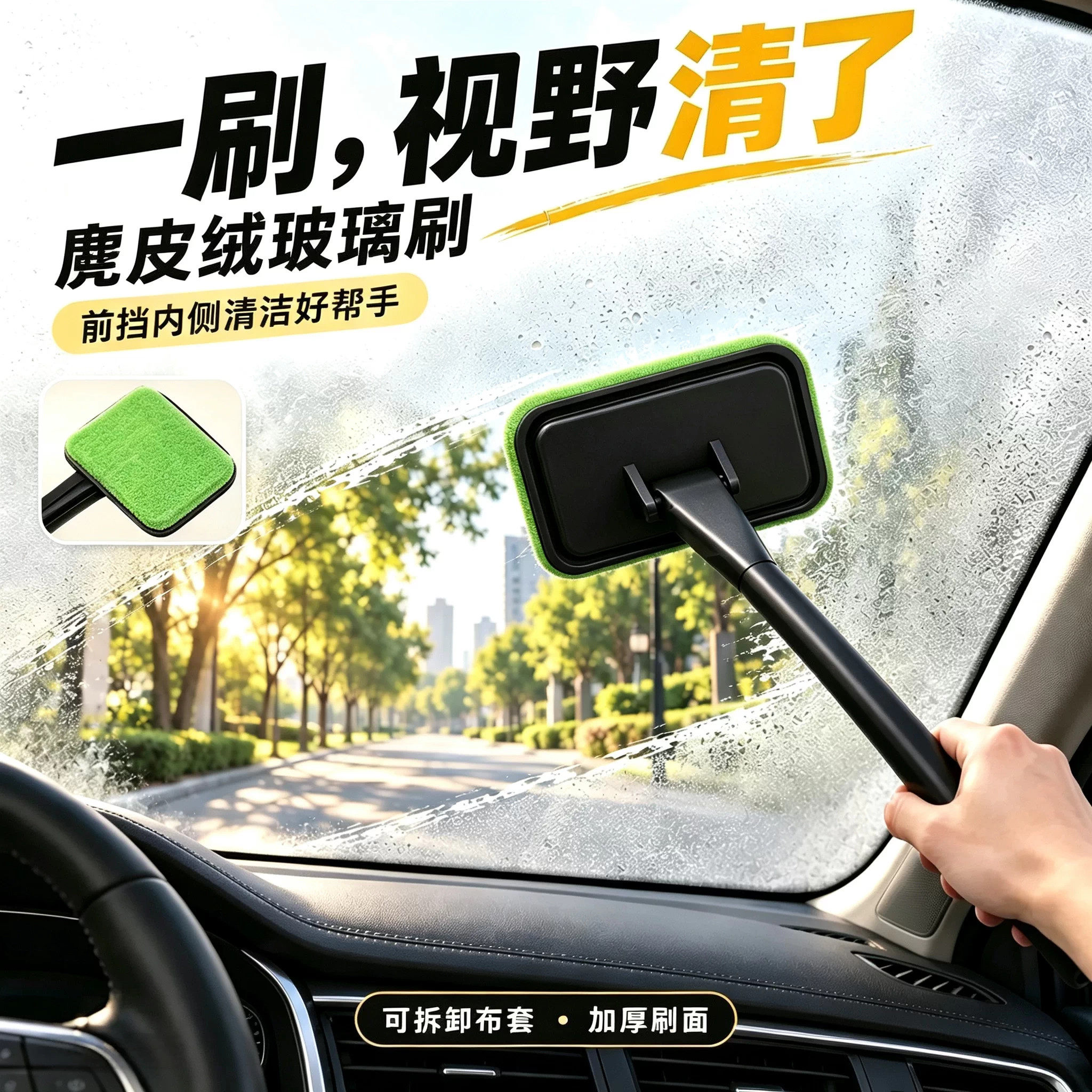 汽车前挡风玻璃除雾刷车