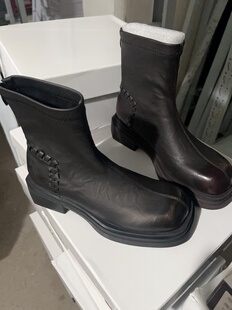 2025新款瘦瘦靴方根时尚百搭女鞋方头短靴时尚百搭女鞋