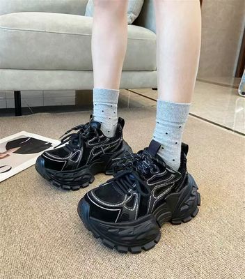 欧洲站2025冬季新款厚底加绒老爹鞋增高轻便休闲百搭运动鞋女鞋