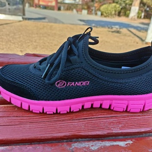 正品凡得1082透气网面女休闲运动鞋防滑软底妈妈网鞋中老年走步女