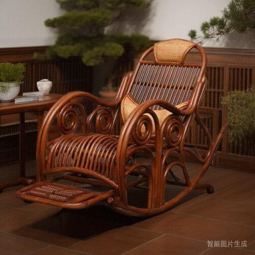 老人午睡家用阳台真藤摇椅