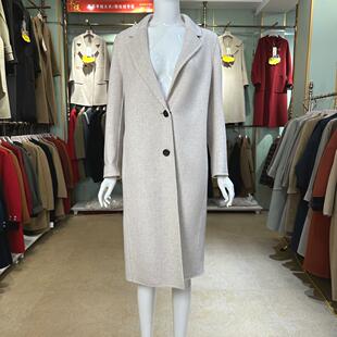 中长外套3QR 绵羊毛时尚 正品 DE5061双面羊绒大衣女2025秋冬新款