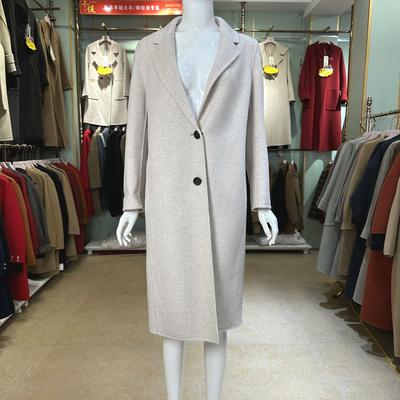 3QR双面羊绒大衣中长款羊毛外套
