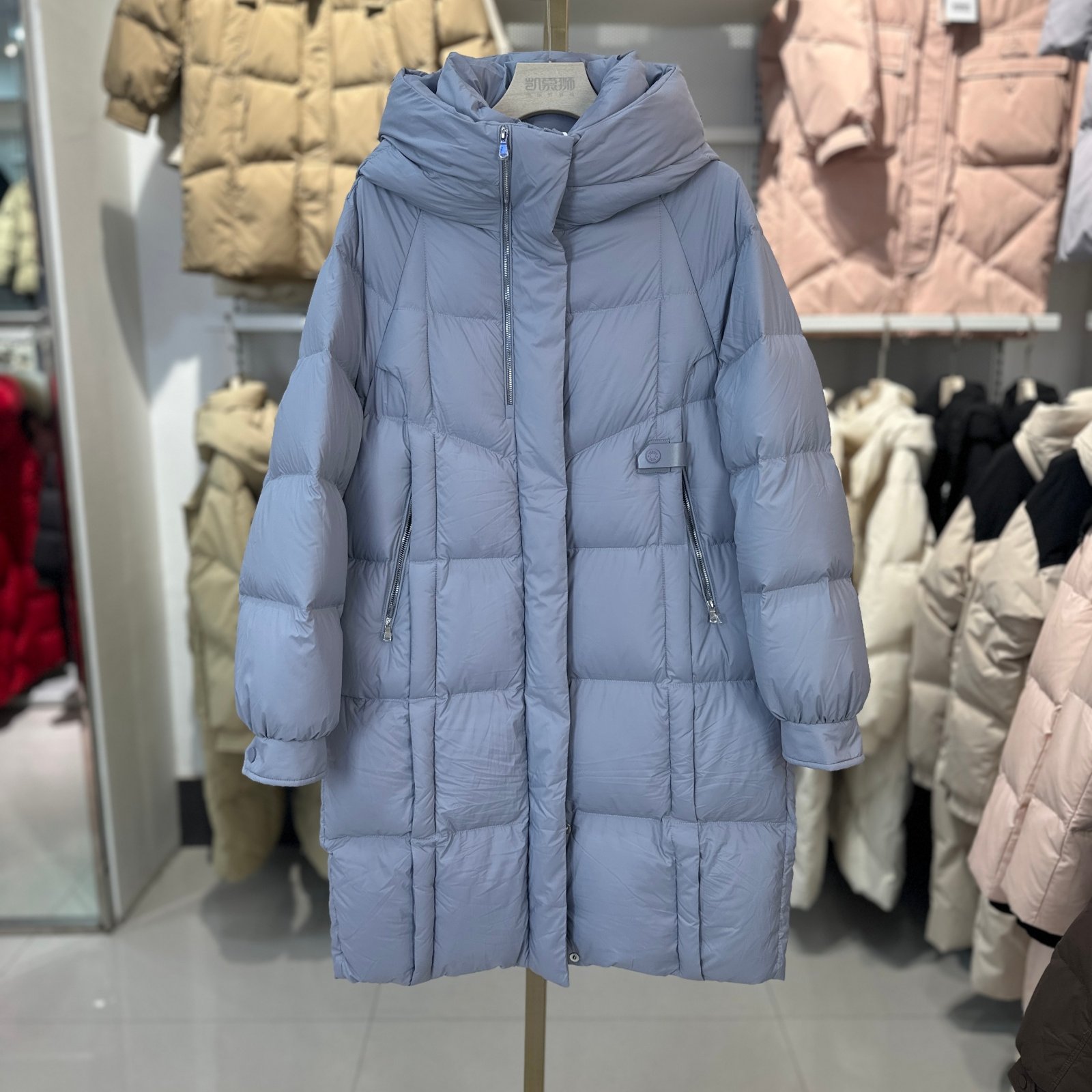 凯慕狮2025冬季新款羽绒服长款女休闲加厚90白鸭绒外套KMS165281