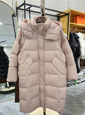 商场同款冬季羽绒服女90白鸭绒加厚宽松长款休闲时尚外套M24928