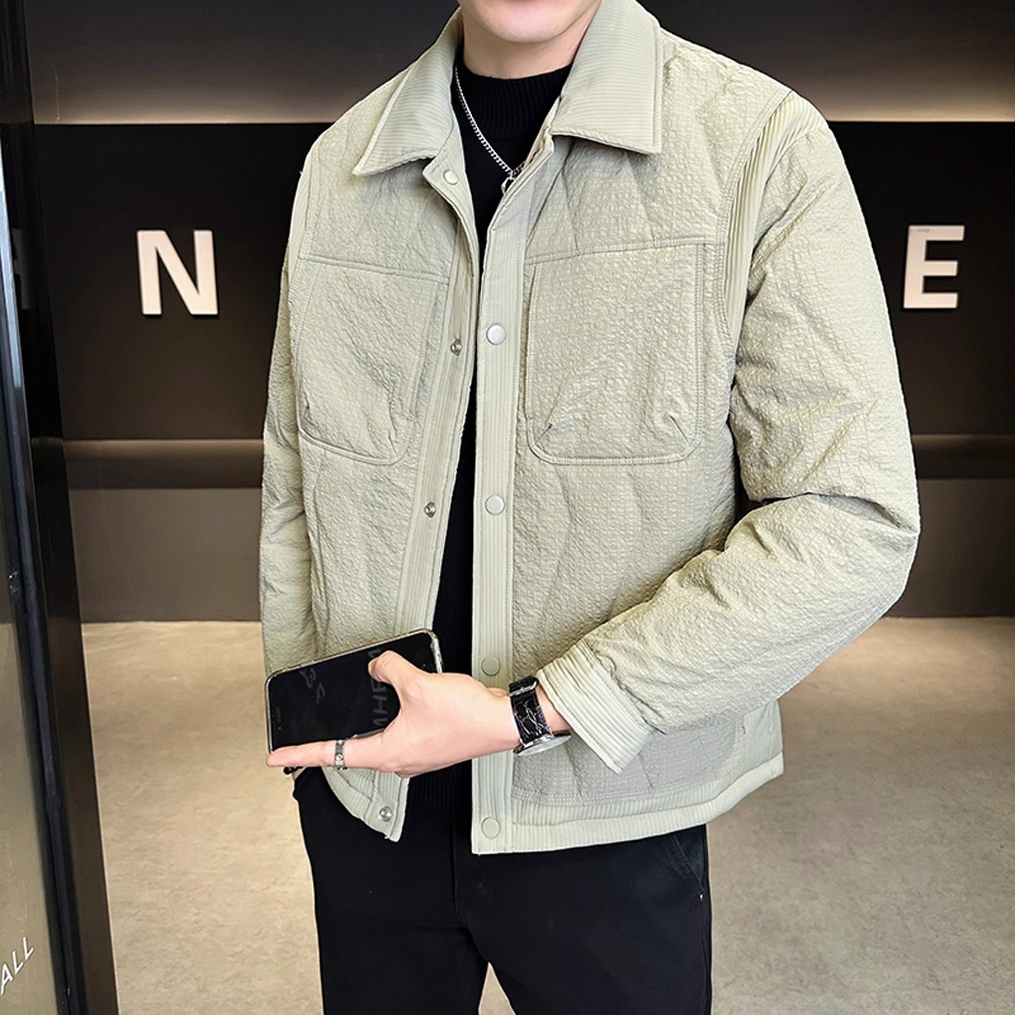 1404-2-BES208—P159高品质印花棉衣潮流时尚简约休闲百搭1帅气5，男装棉衣，星座1404-2