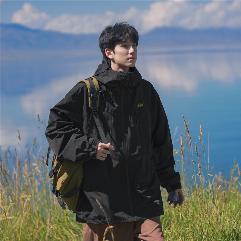 1404-1-9178-p80新款港风冲锋衣三防时尚简外套约休闲百搭，男装夹克，星座1404-2
