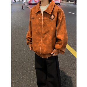 休闲男装新品港风c冲锋衣多巴胺穿高档 皮衣1404-2-7890-p85图片
