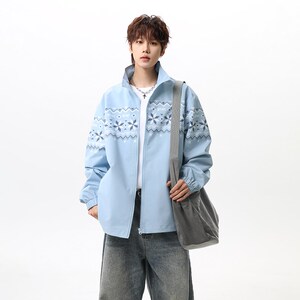 复古日系外套夹克情侣百搭潮男青少年1404-99711-p63,宽松半身裙的搭配图片