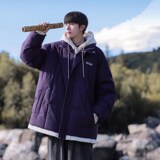 男女加厚新款棉服假两件港风棉外套1404-1-MY9339-P65，男装棉衣，星座1404-2