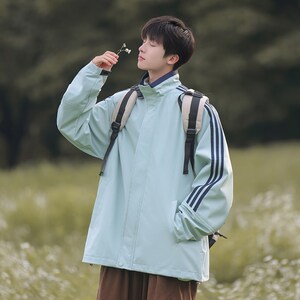 1404-2-96107-P65春秋 纯色时尚夹克 精致做工精细图片