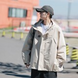 1404-2-9216-P652026年春秋纯色时尚夹克精致做工精细，男装夹克，星座1404-2