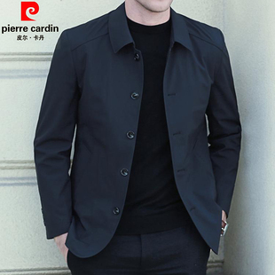 中年商务休闲翻领薄款 桑蚕丝外套 夹克2026春秋款 皮尔卡丹高档男装