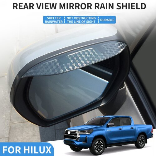 适用16-24海拉克斯hilux revo Rogue后视镜雨眉改装倒车镜雨挡水