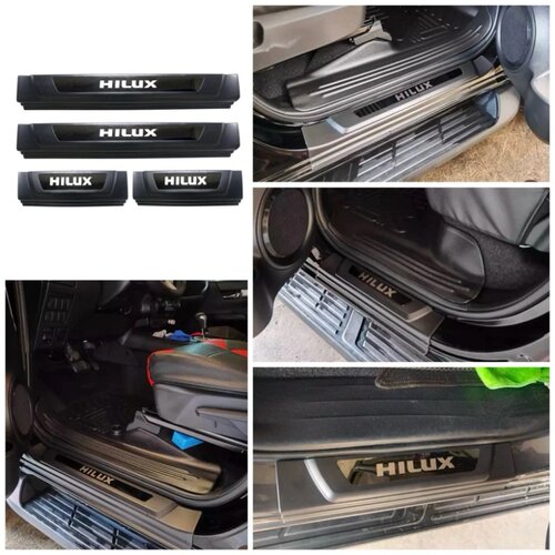 适用丰田Hilux海拉克斯门槛条迎宾踏板Rogue侧门踏板内饰贴防刮擦