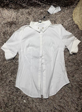 翻领衬衫女小众白色衬衣春装小衫宽松春季长袖上衣伊华欧秀c32