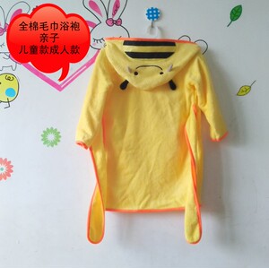 纯棉毛巾料儿童带帽斗篷浴袍浴巾全棉双面毛巾圈宝宝家居服游泳衣