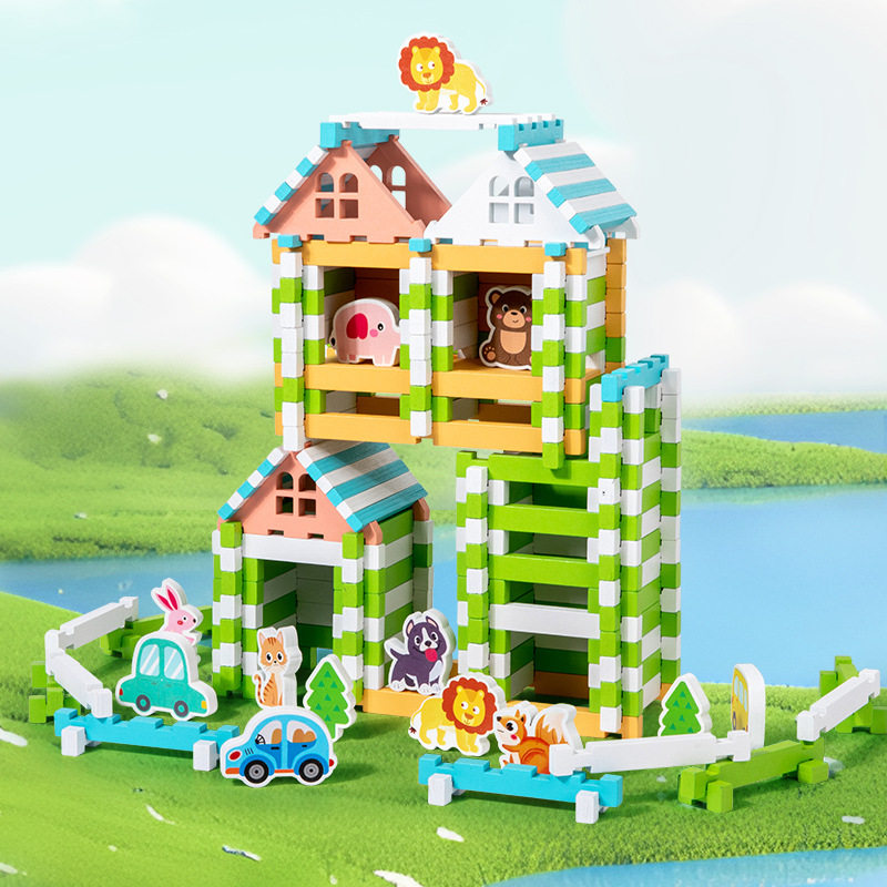 榫卯积木拼搭建筑师构建小屋儿童早教空间想象益智力亲子DIY玩具,玩具/童车/益智/积木/模型,木质积木,淘宝优惠券,粉丝福利购,淘宝优惠卷