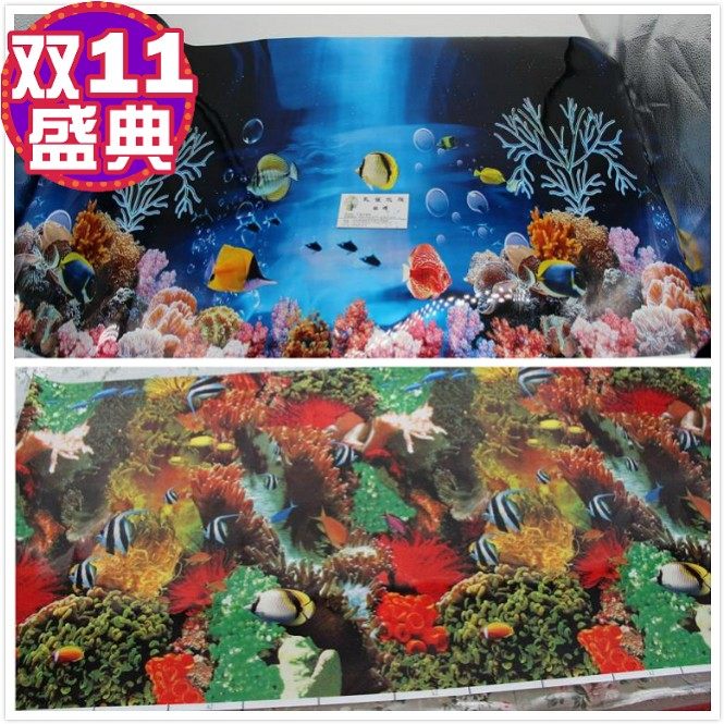 鱼缸仿真石头草背景水草60厘米双面加厚背景纸新2号包邮