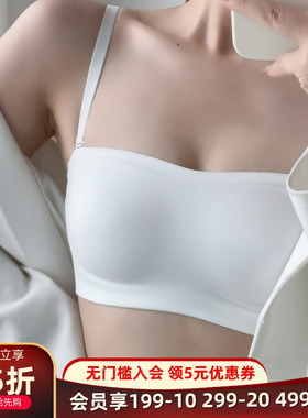 梧桐本色观澜WN24159超薄光面无痕抹胸水晶杯隐形露肩无肩带内衣