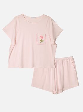 梧桐本色家居服春夏睡衣~40支棉莫舒适柔软圆领套装初光WJ24111