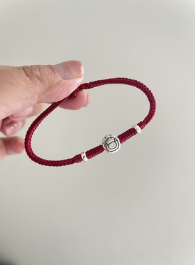 足银999生肖情侣手链复古国潮男女本命年编织手绳送女友闺蜜手工