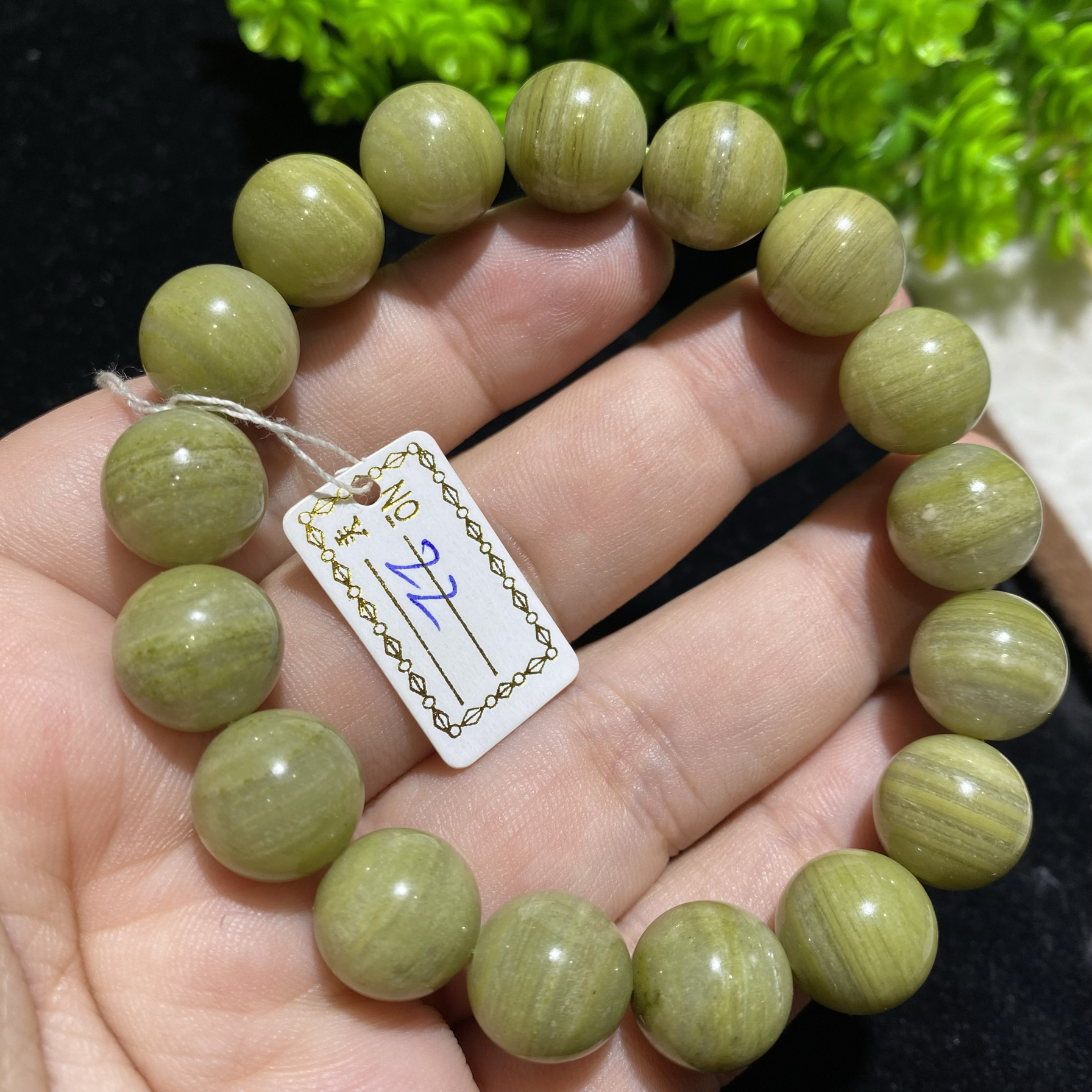 天然绿幽灵手链翠绿满绿水晶手串大圆珠单圈手链