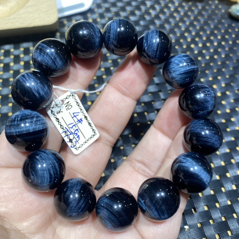 天然水晶蓝虎眼虎睛石手链男女新款木变石手串单圈圆珠新货包邮
