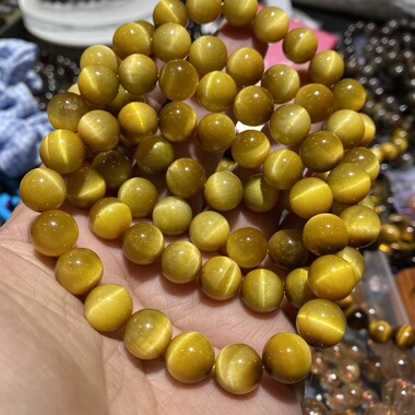 天然水晶手链金虎眼石男女款单圈手串饰品送女友闺蜜礼物