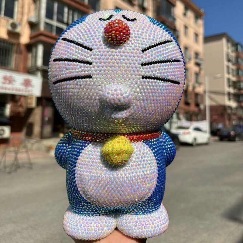 哆啦a梦存钱罐贴钻DIY摆件