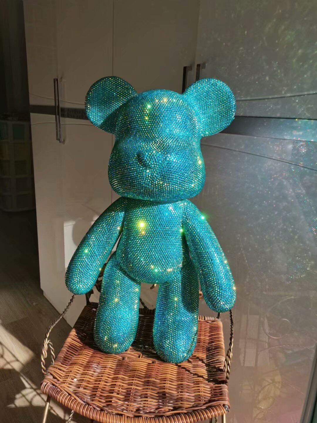 礼品节日diy贴钻熊大号53厘米暴力熊满钻熊粘钻摆件 积木熊大号熊