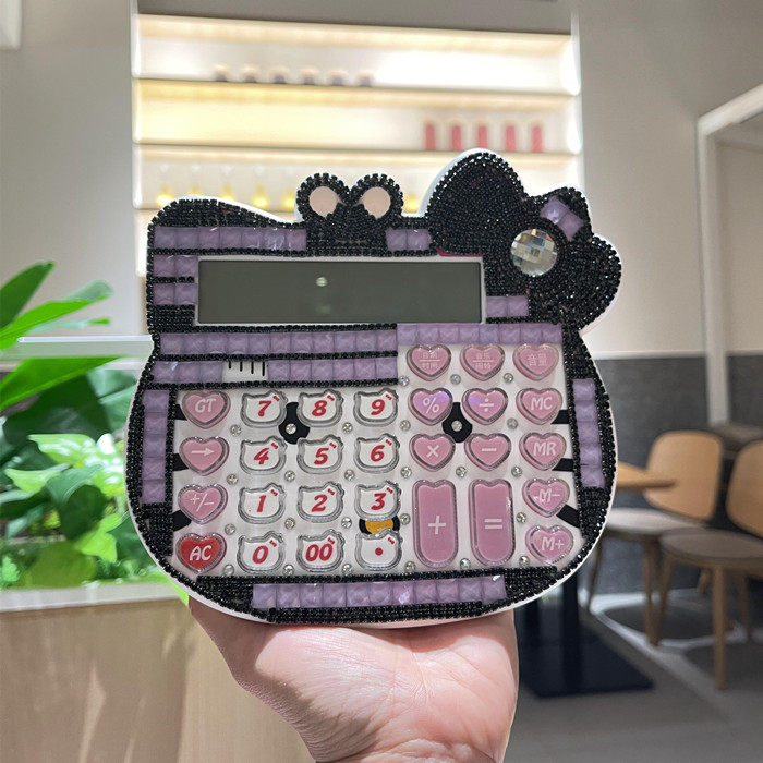 diy手工紫色水晶语音计算器包邮