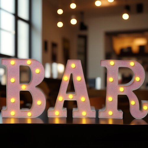 大号BAR粉色字母灯发光led灯酒吧派对场景装饰氛围布置装饰灯牌