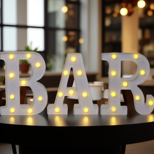led字母灯BAR创意组合灯牌酒吧派对场景布置发光摆件氛围装饰灯